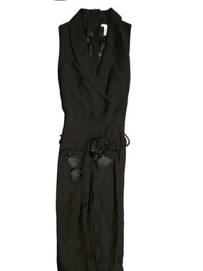 H&M Black Sleeveless Jumpsuit with Waist Tie
